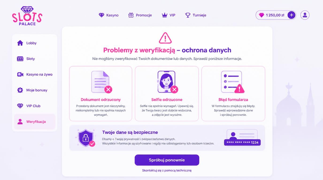  alert błędu i ikony prywatności 