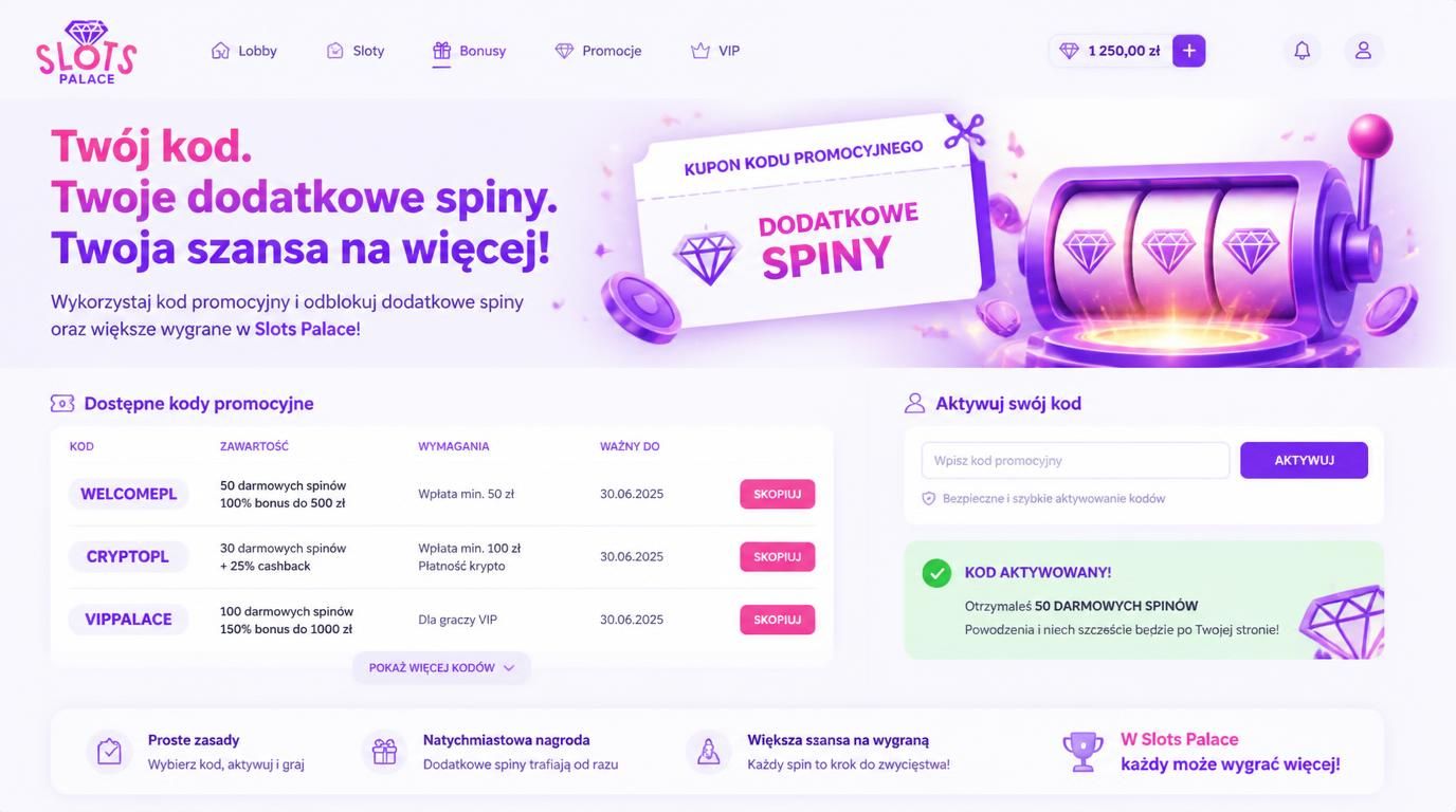 ręka wpisująca kod promocyjny, tabela kodów bonusowych